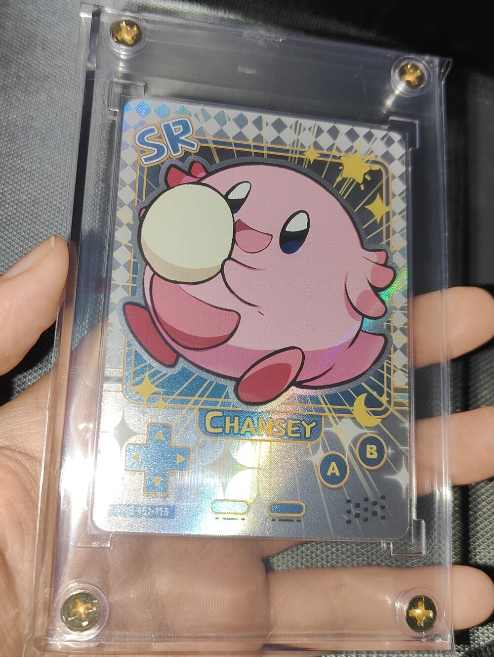 Chansey Super Rare textured holo encased Pokémon Doujin Card Chinese Chibi
